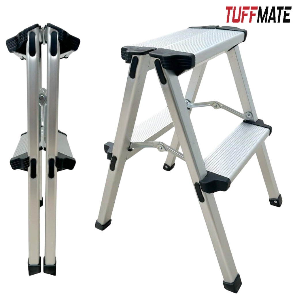 Double Sided Step Ladder – 2 Step Folding Aluminium Stool