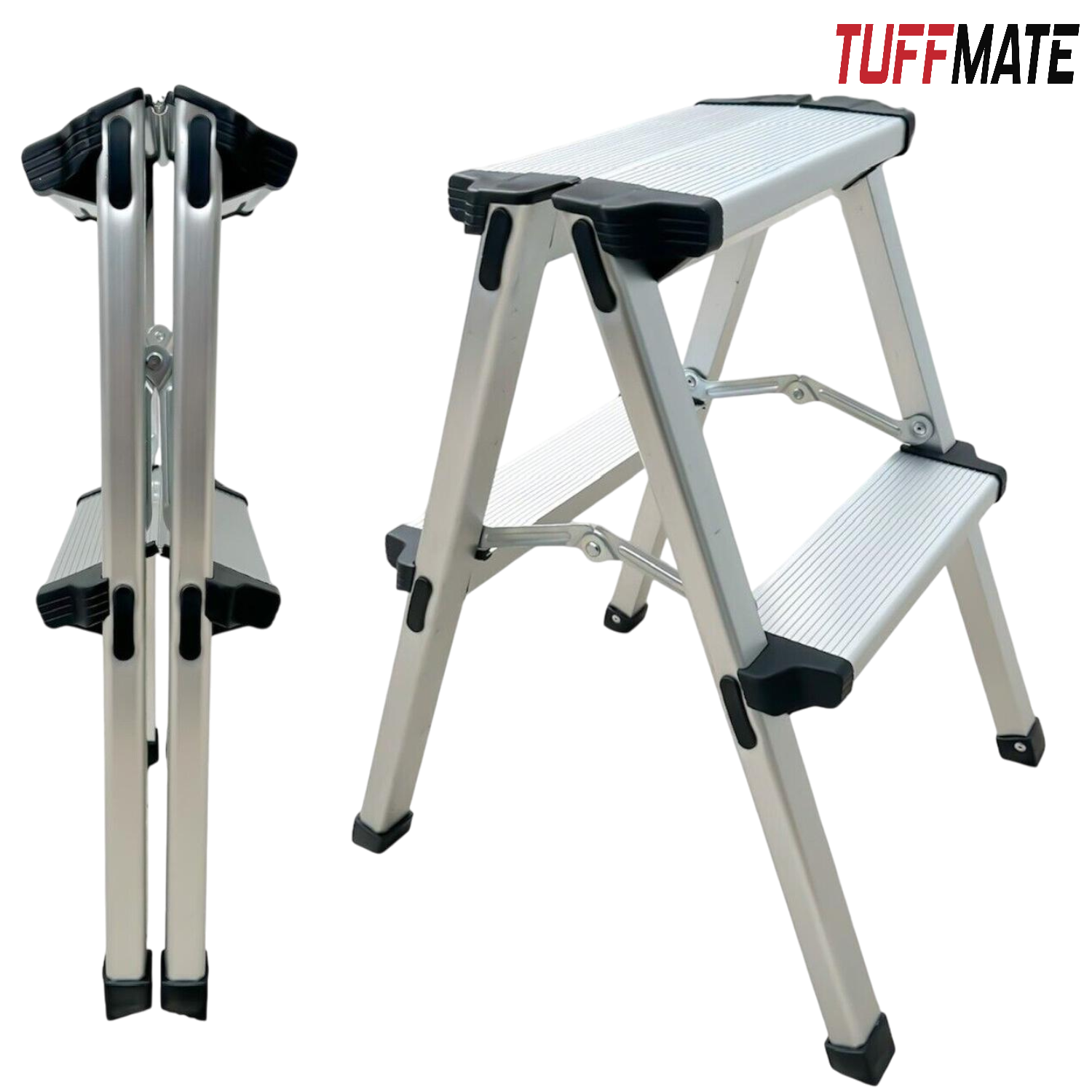 Double Sided Step Ladder – 2 Step Folding Aluminium Stool
