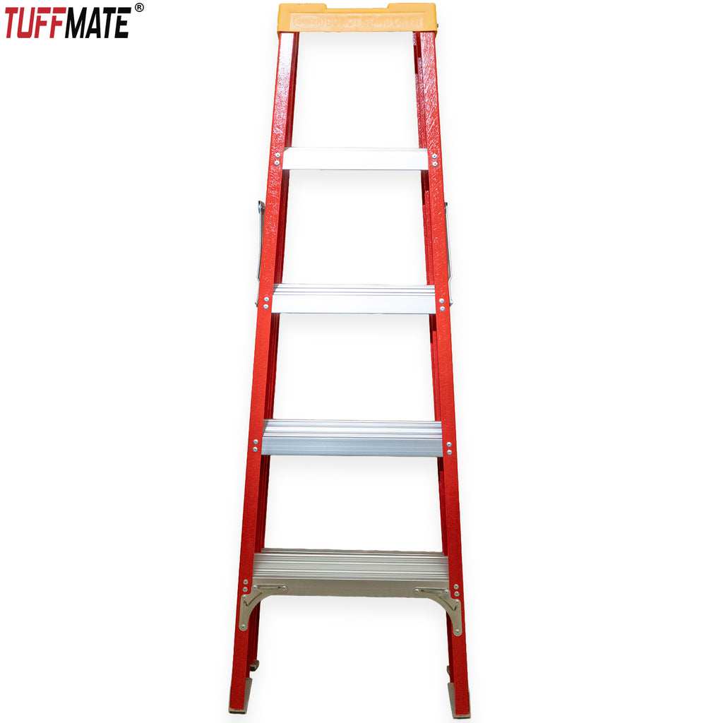 Fibreglass Step Ladder 5 Tread 1.5m Electrician with Tool Holder