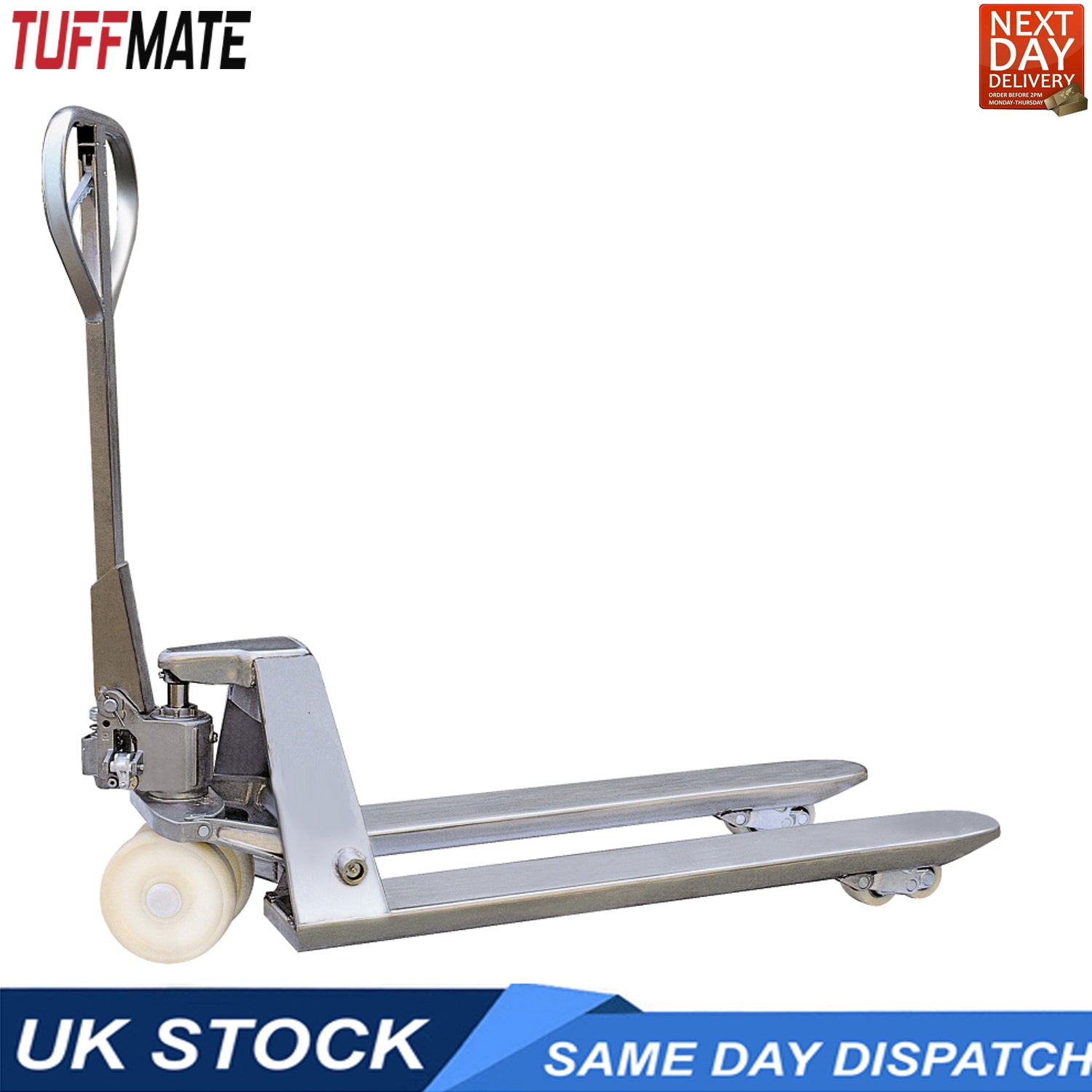 Stainless Steel Pallet Truck, 2500 kg Manual Capacity