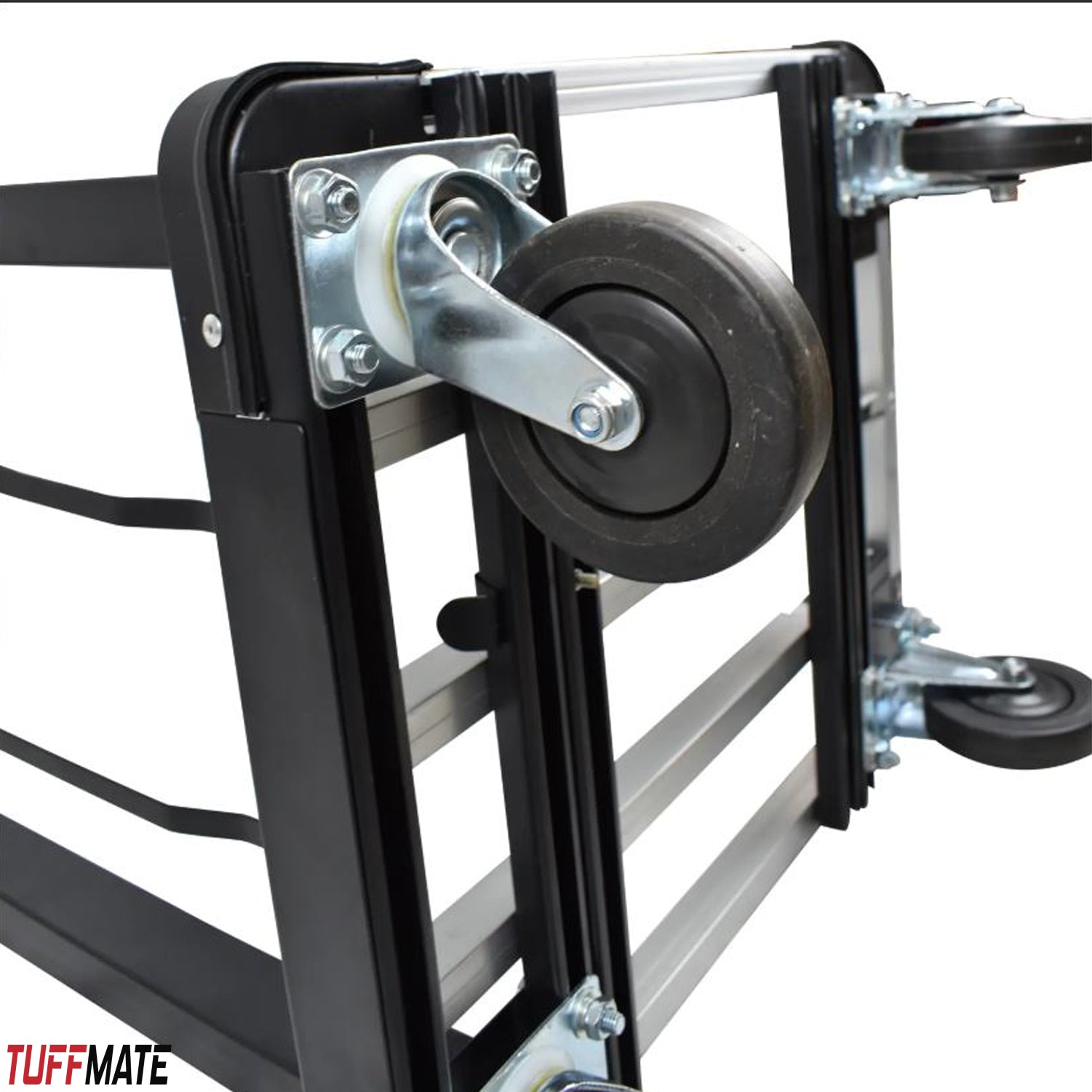 Folding Trolley Truck Aluminium Flat Bed 4 Wheels 150kg Max Load Compact and Portable