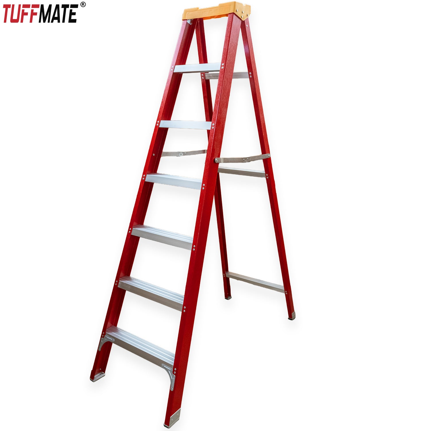 Electricians Fibreglass Step Ladder 7 Tread 2.1m Tool Tray