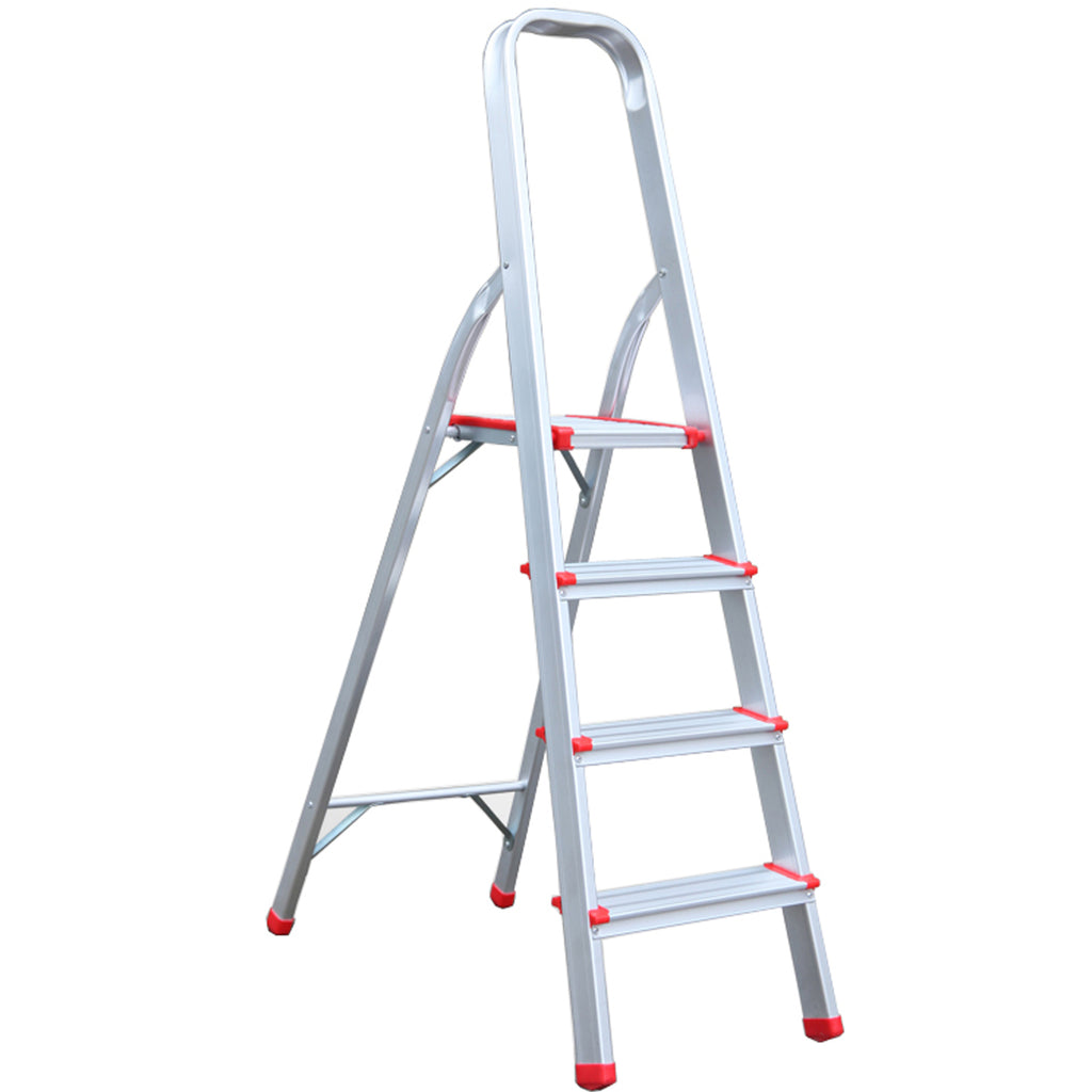 Step Ladder 4 Step Aluminum Folding Step Ladders Anti Slip Feet TUFFMATE