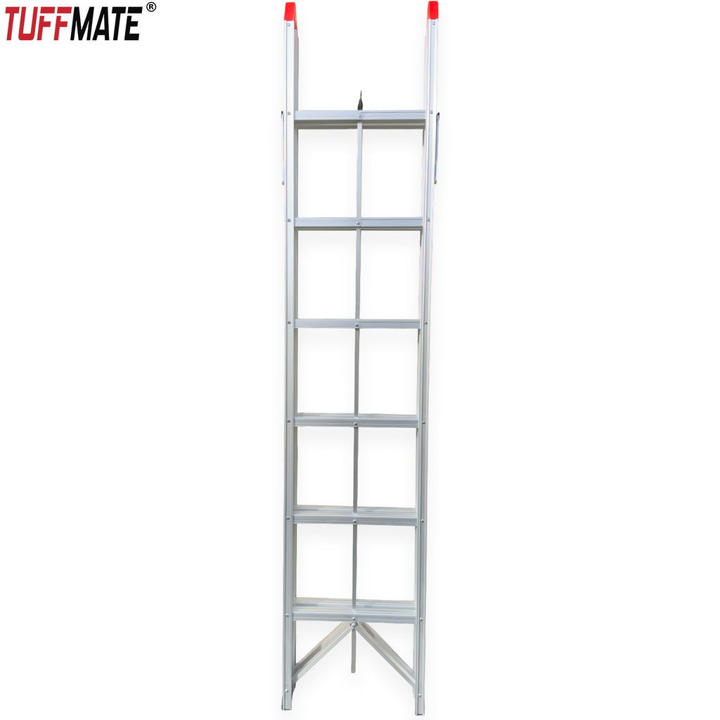 Folding Step Ladder Folds Away 2m 6 Treads Aluminium TUFFMATE