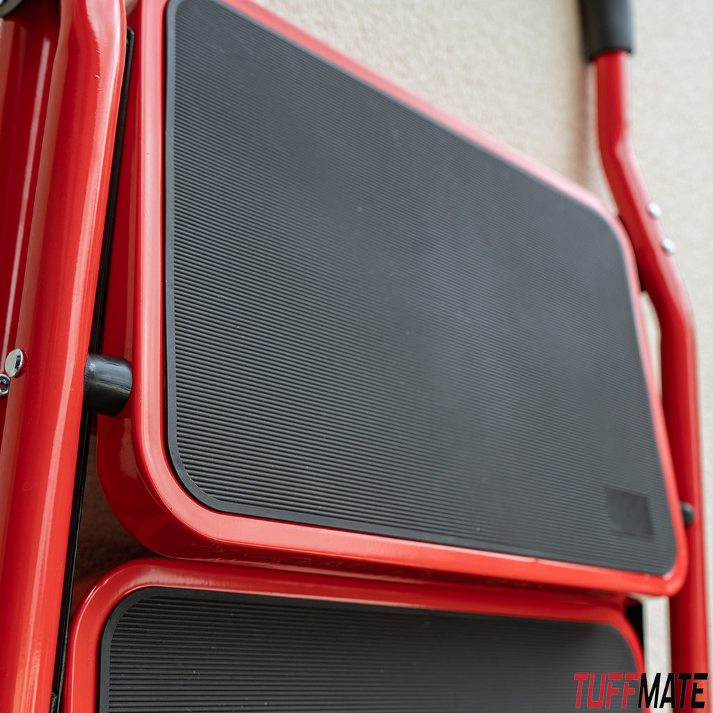 6 Step Folding Step Ladder with Handrail Steel Step Stool with Wide Non-Slip Treads