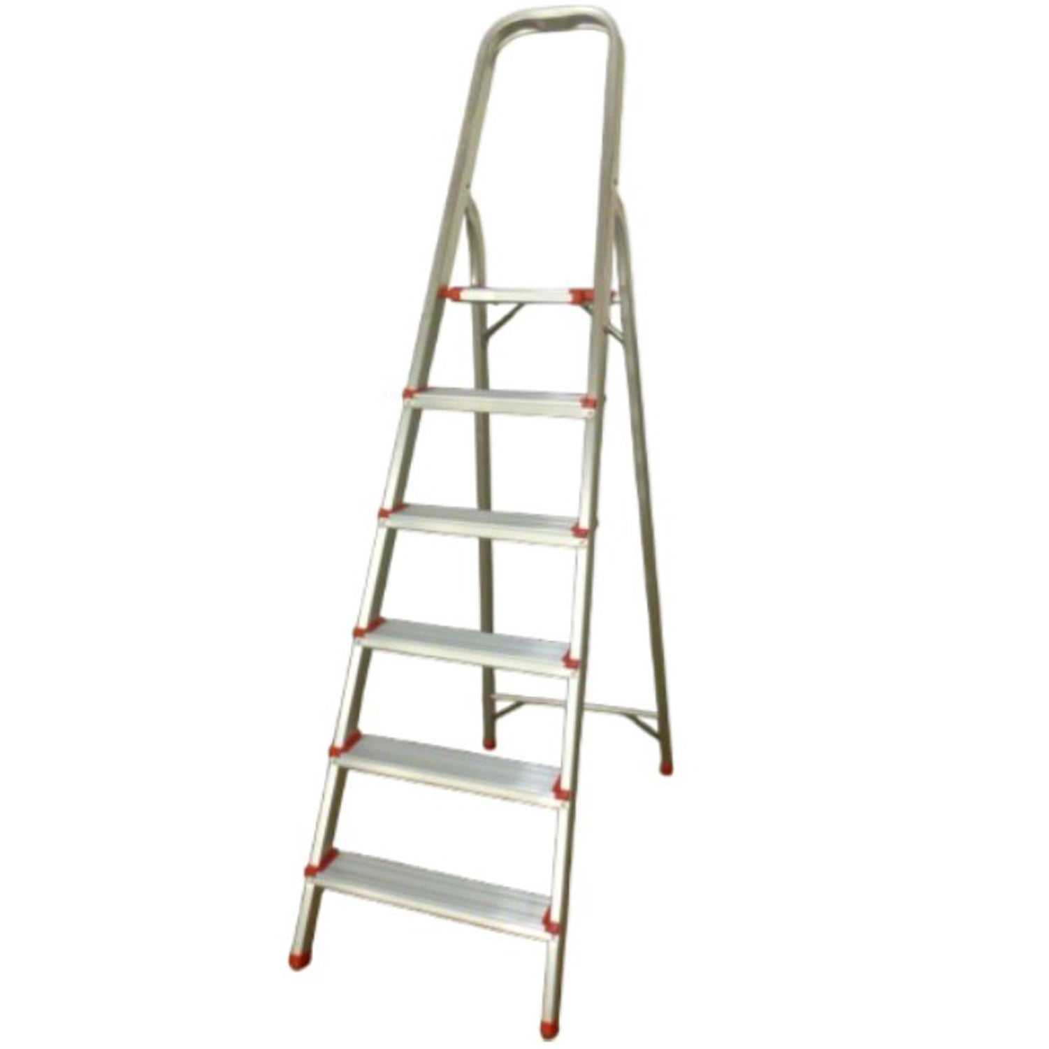 Step Ladder 6 Step Aluminium Folding Step Ladders Anti Slip Feet TUFFMATE