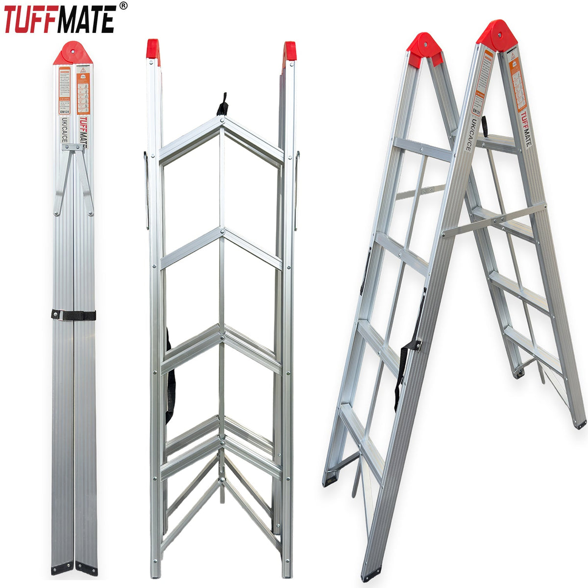 TUFFMATE Compact Fold-in-Half Aluminium Step Ladder