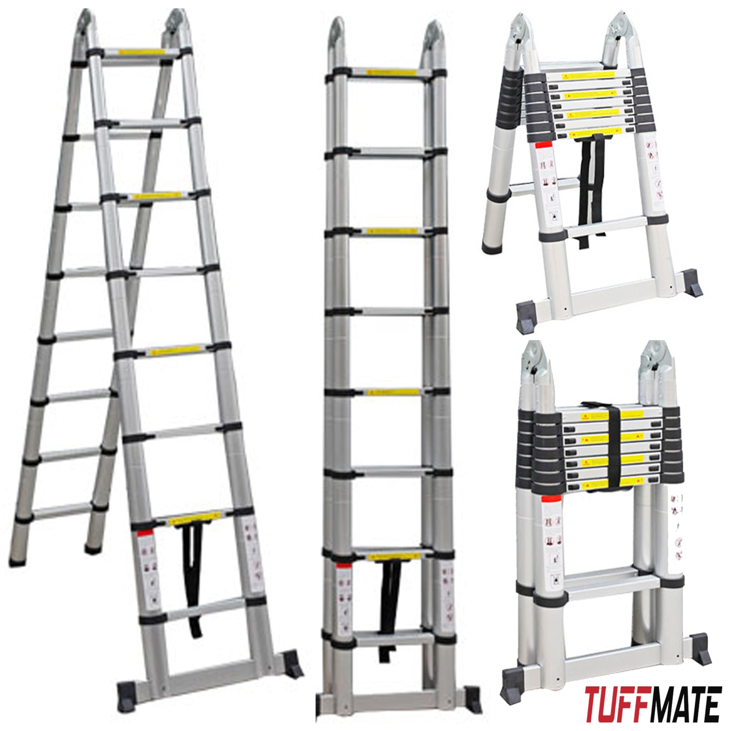Telescopic Ladder 5.6m Max Height Double Sided Multi Purpose Combination
