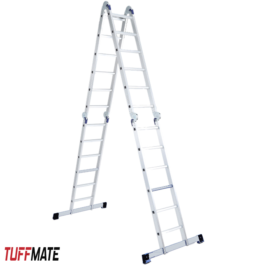 Combination Ladder 6.9m - 14 in 1 Multi Position Aluminium Folding Scaffold TUFFMATE