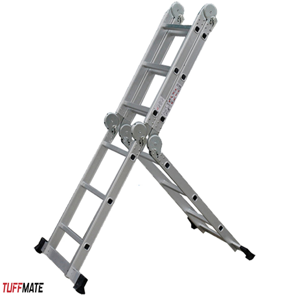 Combination Ladder 4.7m - 14 in 1 Multi Position Aluminium Folding Scaffold TUFFMATE