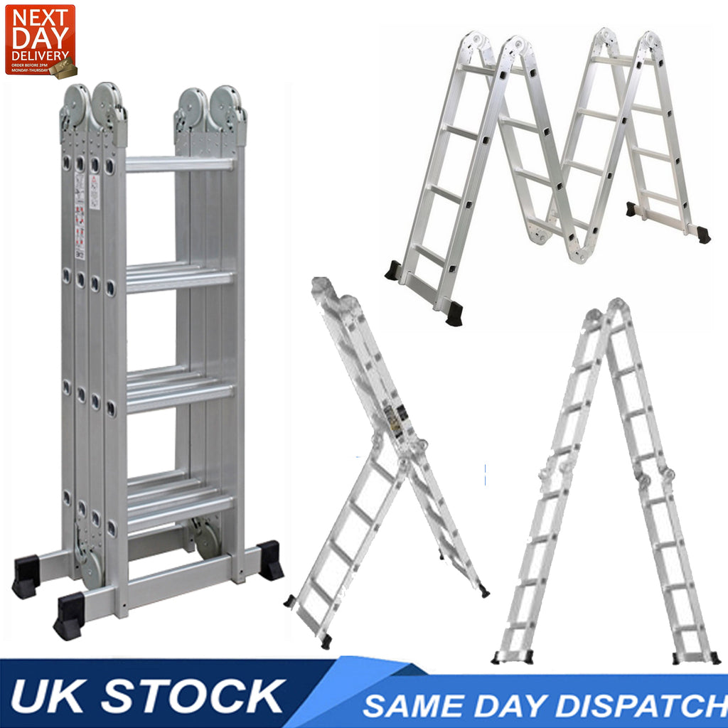 Combination Ladder 4.7m - 14 in 1 Multi Position Aluminium Folding Scaffold TUFFMATE