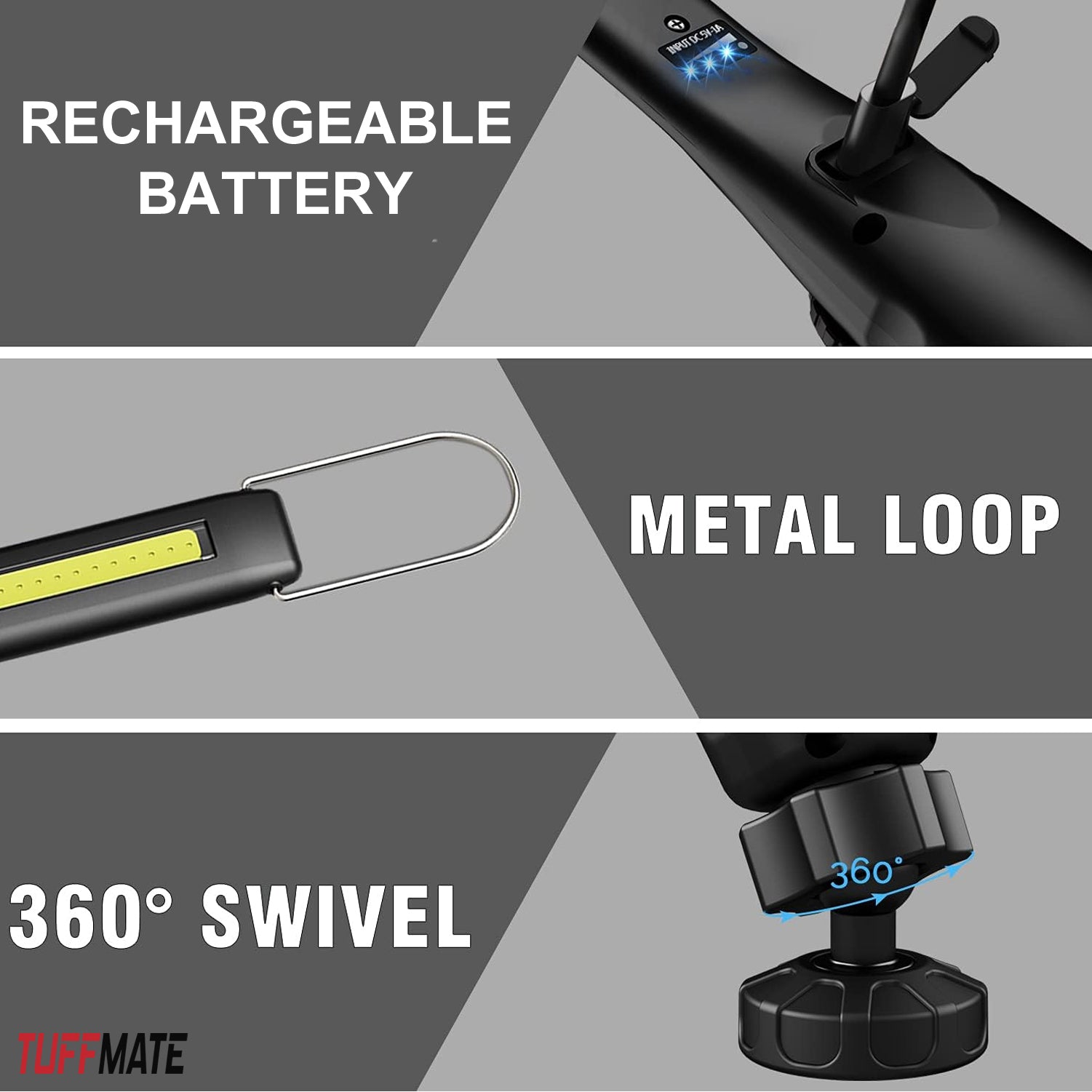 TUFF MATE LED Work Light Wand With Adjustable Brightness and Magnetic Base