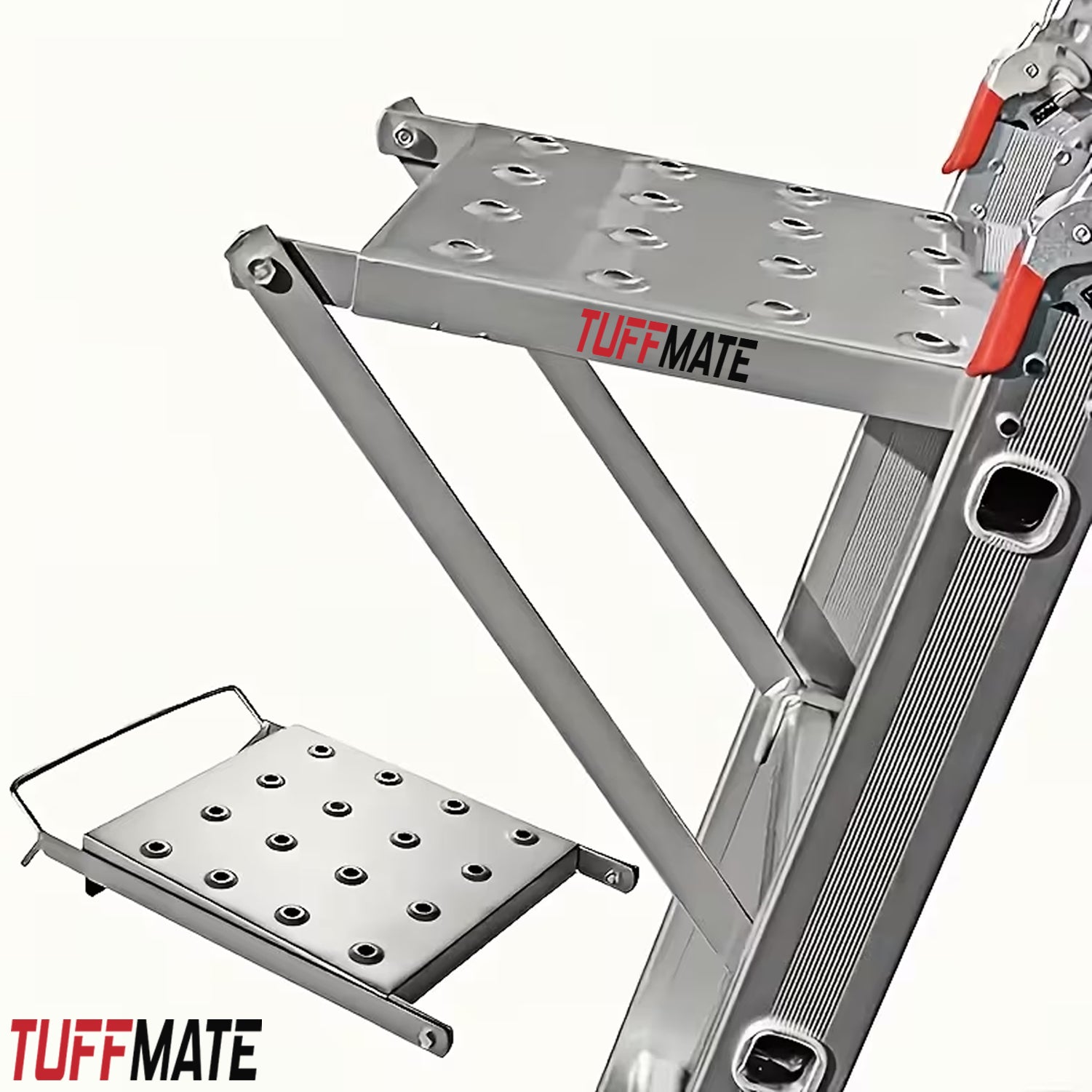 Ladder Work Shelf Step Platform Heavy Duty Load Bearing 150kg TUFFMATE