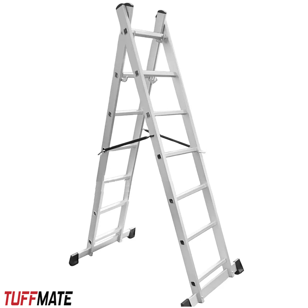 Scaffolding Platform Ladder 7 Tread 2m Multipurpose Aluminium Scaffold TUFFMATE