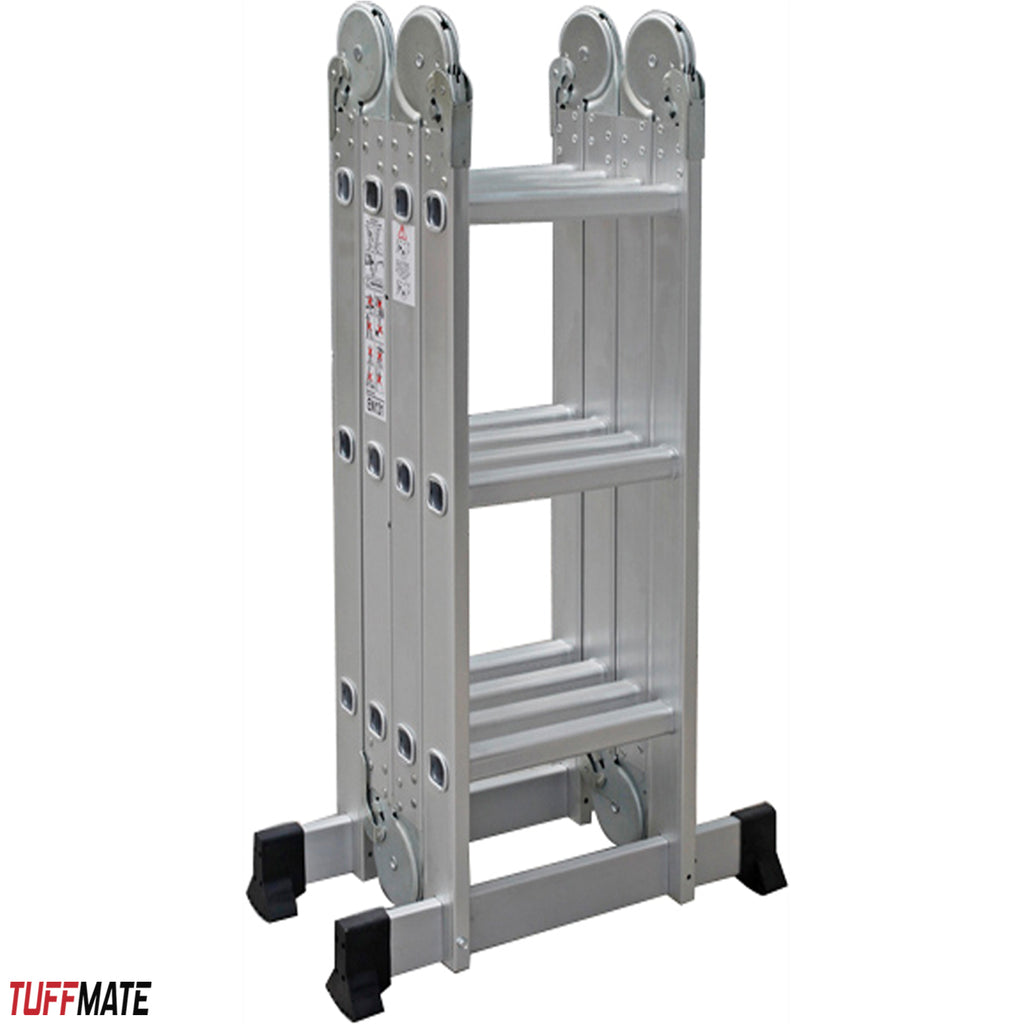 Combination Ladder 4.7m - 14 in 1 Multi Position Aluminium Folding Scaffold TUFFMATE
