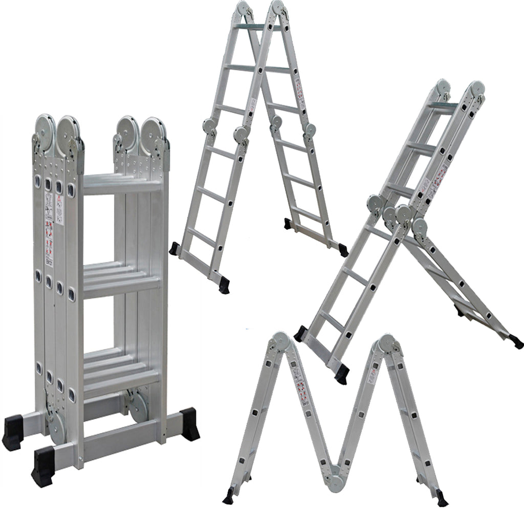 Combination Ladder 4.7m - 14 in 1 Multi Position Aluminium Folding Scaffold TUFFMATE