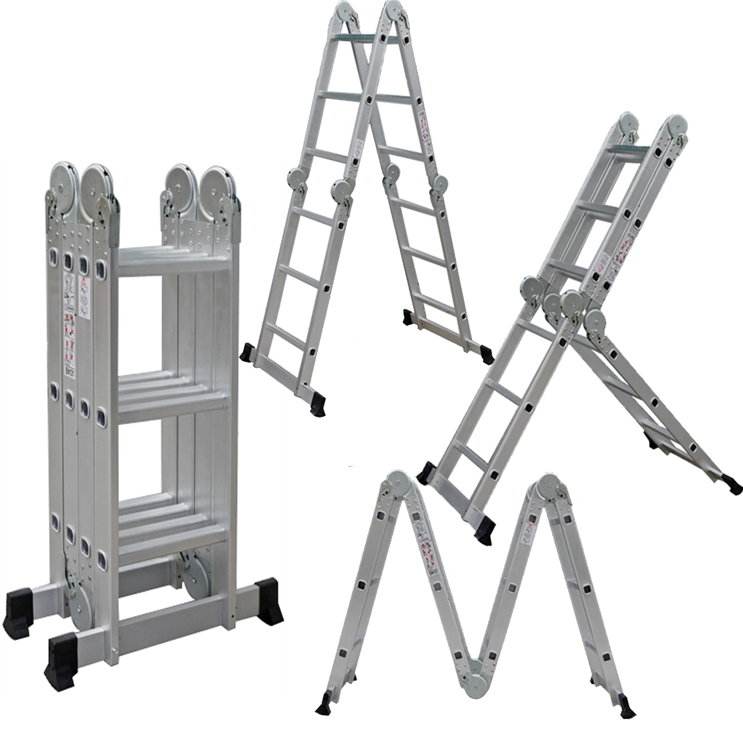 Combination Ladder 4.7m - 14 in 1 Multi Position Aluminium Folding Scaffold TUFFMATE