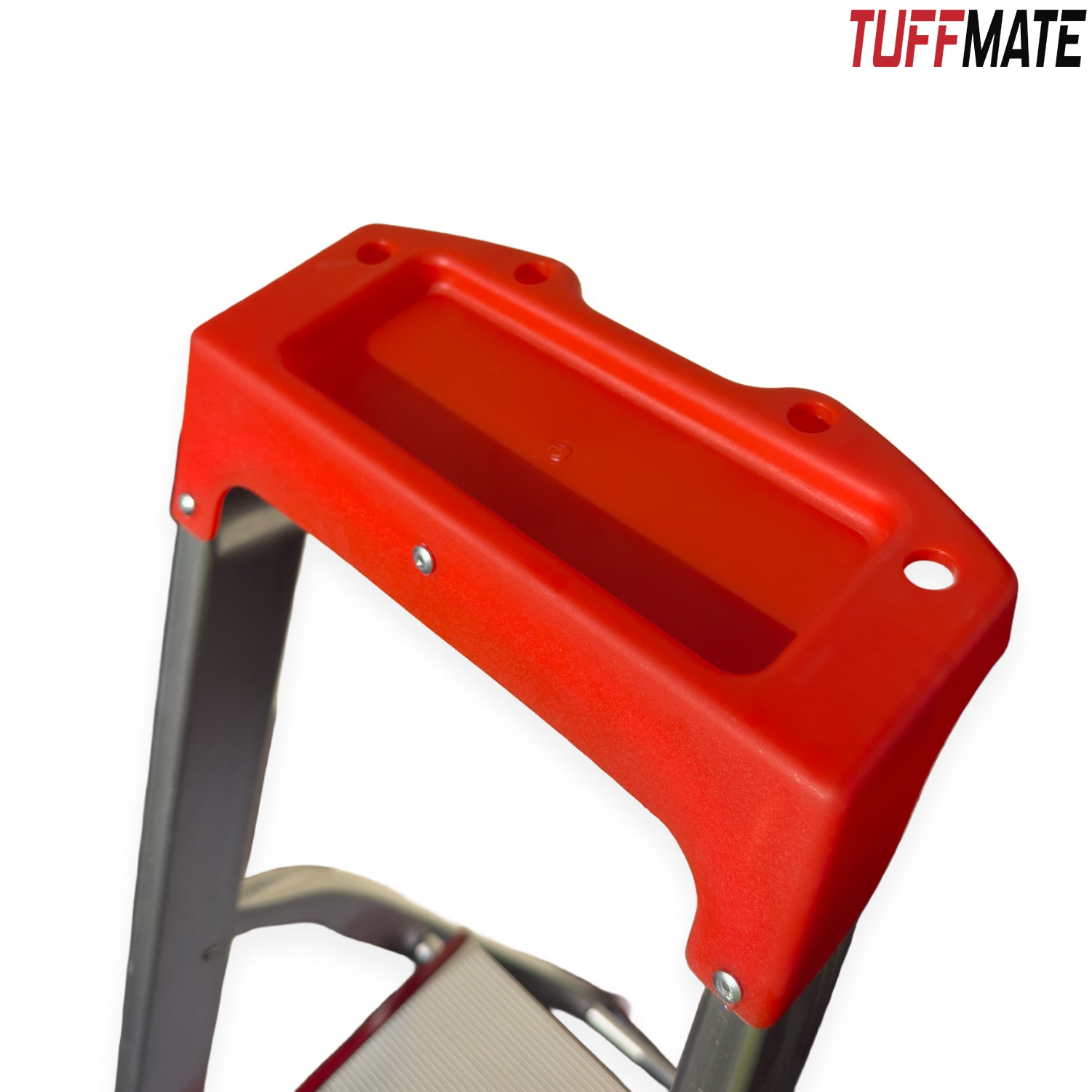 Step Ladder 4 Step Aluminum Folding High Grab Handle and Tool Tray TUFFMATE