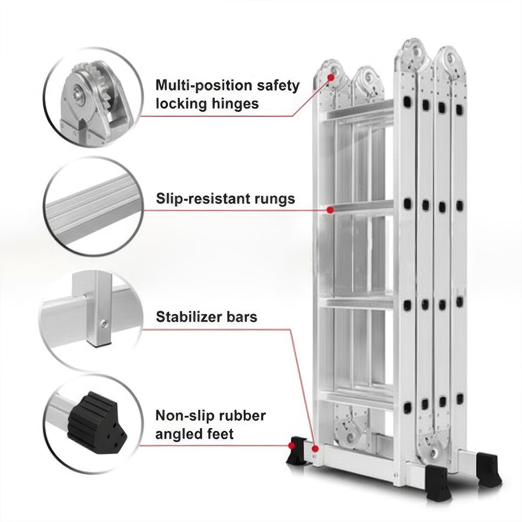 Aluminum Ladder 12 in 1 Multi Purpose 7 Rungs x 4