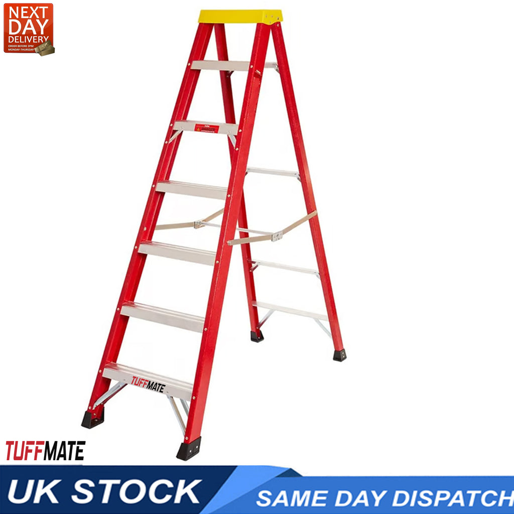 Electricians Fibreglass Step Ladder 7 Tread 2.1m Tool Tray