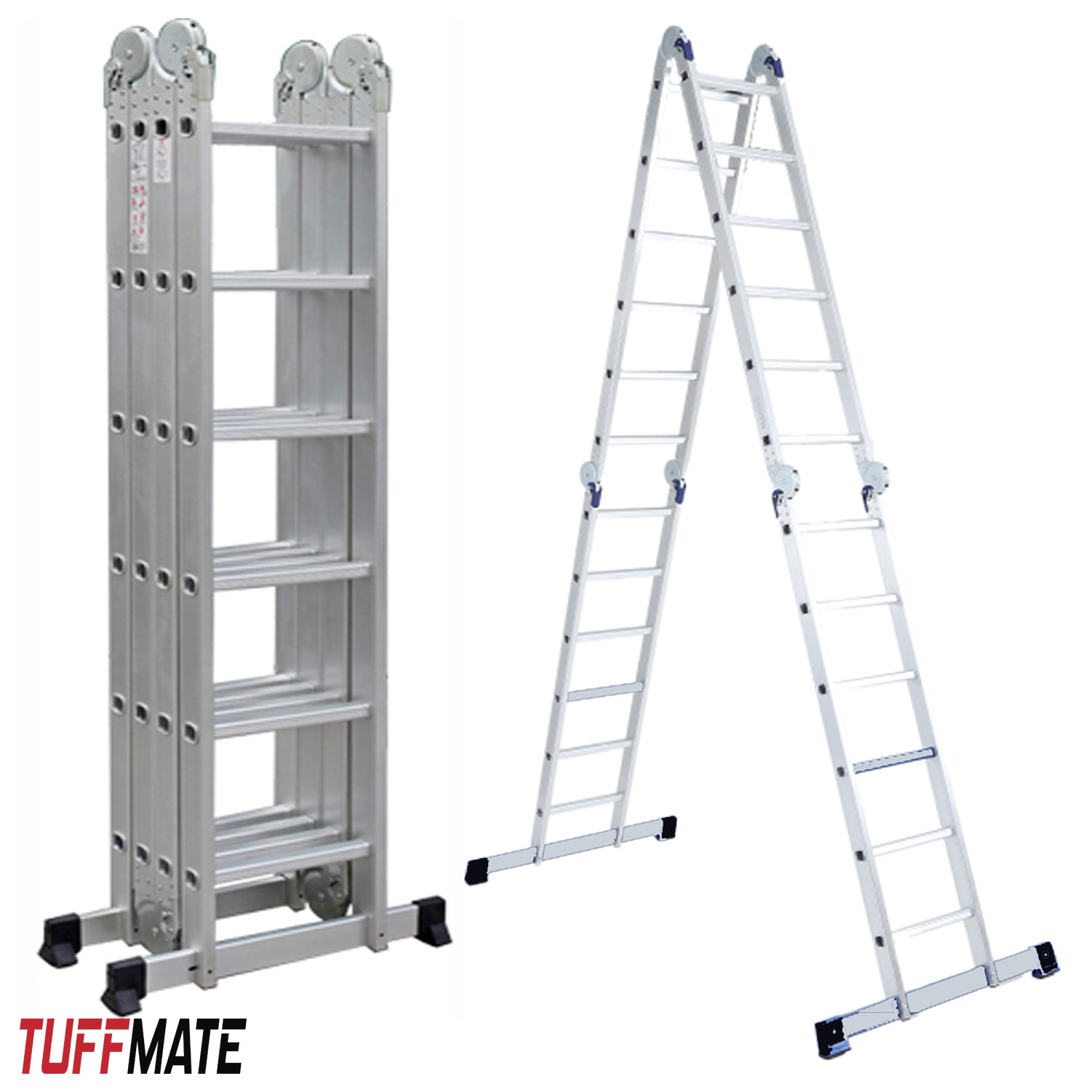 Combination Ladder 6.9m - 14 in 1 Multi Position Aluminium Folding Scaffold TUFFMATE